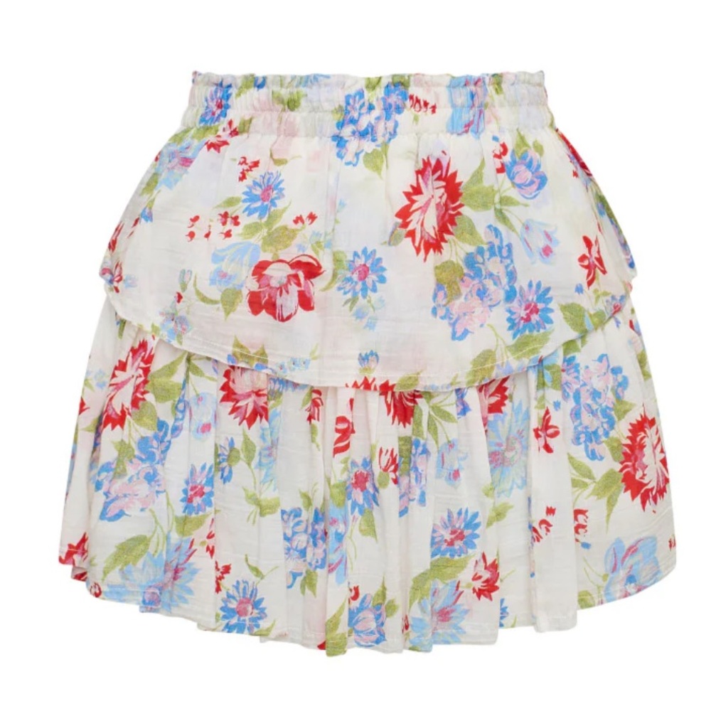 LOVE SHACK FANCY | Ruffle Mini Skirt in Tropical Floral | XXS